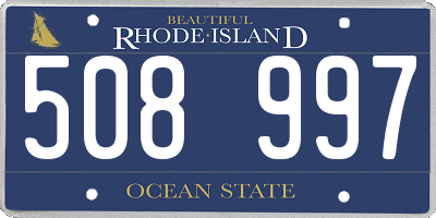 RI license plate 508997
