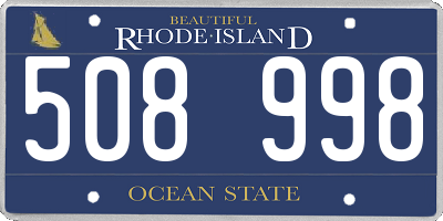 RI license plate 508998