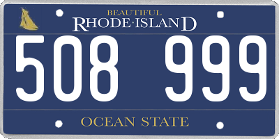 RI license plate 508999