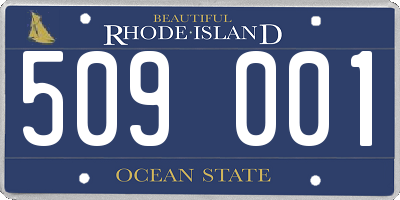 RI license plate 509001