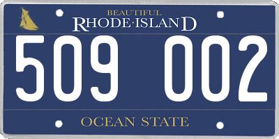 RI license plate 509002
