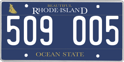 RI license plate 509005