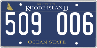 RI license plate 509006