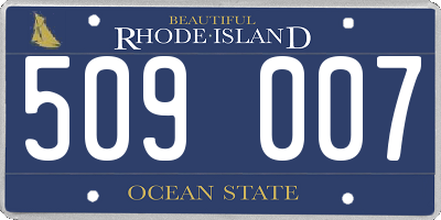 RI license plate 509007