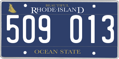 RI license plate 509013