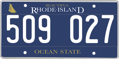 RI license plate 509027