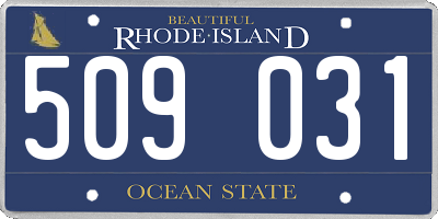 RI license plate 509031