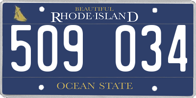 RI license plate 509034