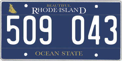 RI license plate 509043
