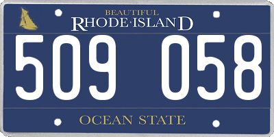 RI license plate 509058