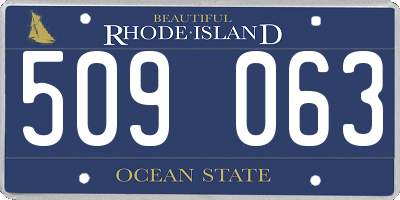 RI license plate 509063