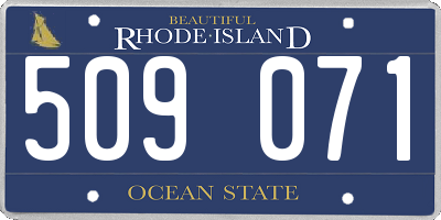 RI license plate 509071