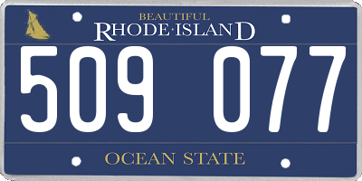 RI license plate 509077
