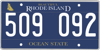 RI license plate 509092