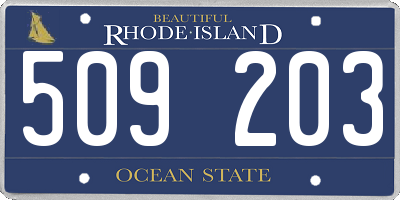 RI license plate 509203