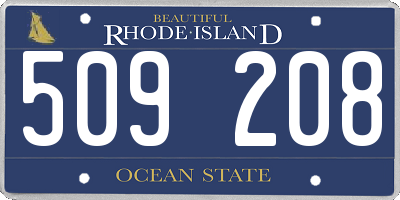 RI license plate 509208