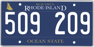 RI license plate 509209