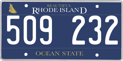 RI license plate 509232