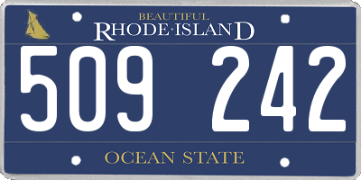 RI license plate 509242