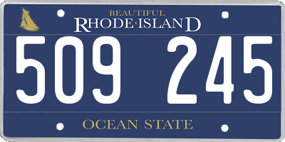 RI license plate 509245
