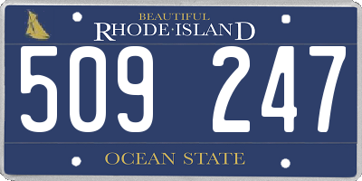 RI license plate 509247