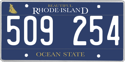 RI license plate 509254