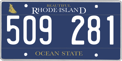 RI license plate 509281