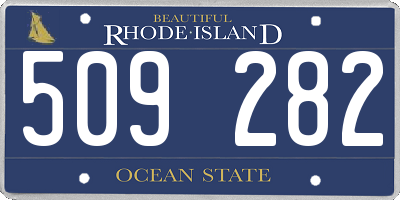 RI license plate 509282
