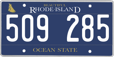 RI license plate 509285
