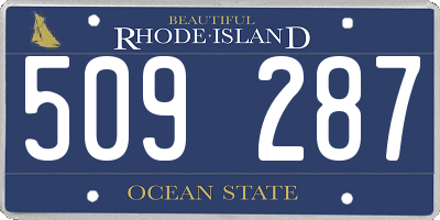 RI license plate 509287