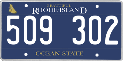 RI license plate 509302