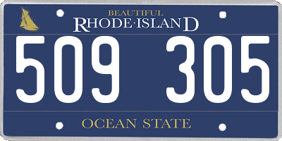 RI license plate 509305