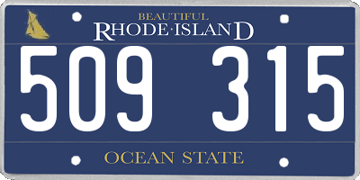 RI license plate 509315