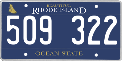 RI license plate 509322