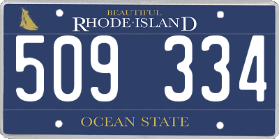 RI license plate 509334