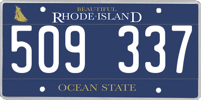 RI license plate 509337