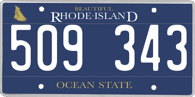 RI license plate 509343