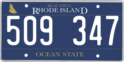 RI license plate 509347