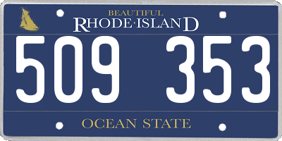 RI license plate 509353