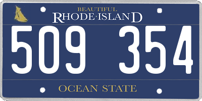 RI license plate 509354