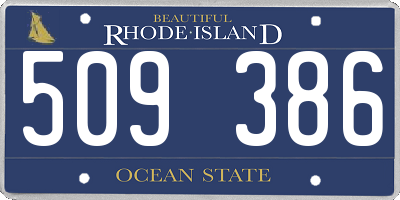 RI license plate 509386