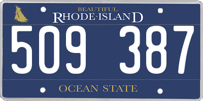 RI license plate 509387