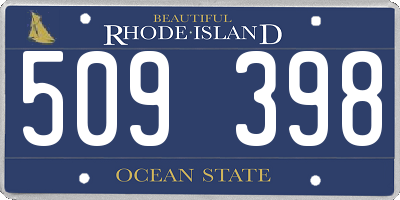 RI license plate 509398