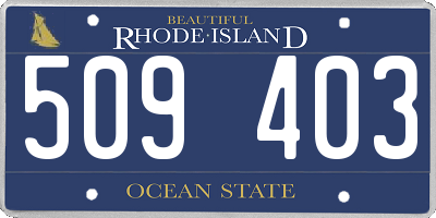 RI license plate 509403