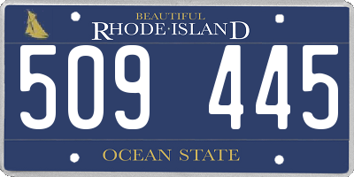 RI license plate 509445