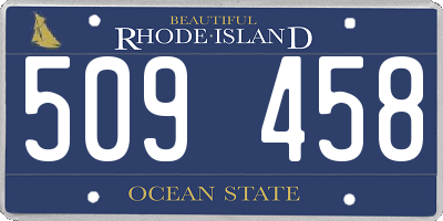RI license plate 509458