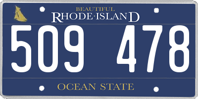 RI license plate 509478