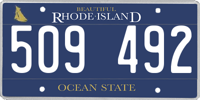 RI license plate 509492