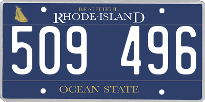 RI license plate 509496