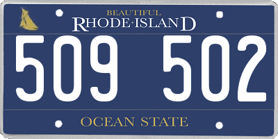 RI license plate 509502